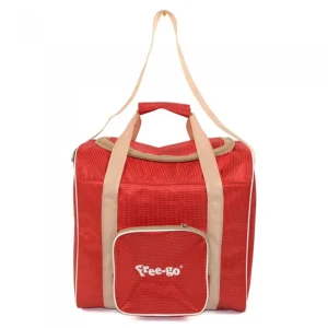Borsa frigo imbottita colore rosso con manici da mare e piscina 18 lt