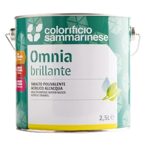 Smalto ad Acqua Finitura Bianco Lucida e Versatile per Interni ed Esterni "omnia" 0,750